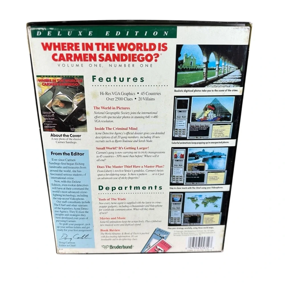 Where in the World is Carmen Sandiego? Deluxe Edition 1990, Broderbund PC Game